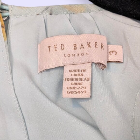 Ted Baker London Blue Floral Chiffon Dress - Picture 6 of 7